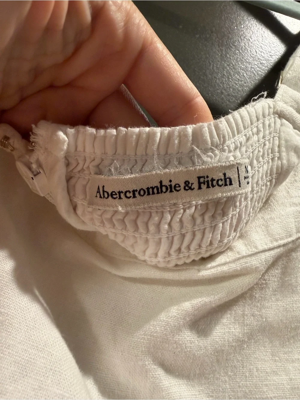 Abercrombie & Fitch Linen White Sleeveless Maxi Dress